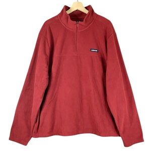 NWT Lands' End Men's Anyweather Fleece Quarter Zip Pullover In Burgundy Size XXL
